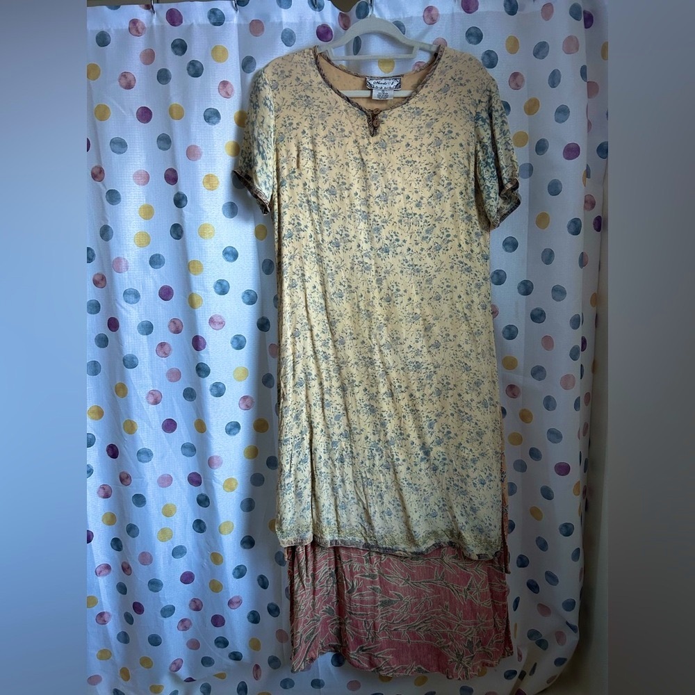 Mari☀️Sol rayon kaftan rayon dress patchwork body length soft and flowing beauty